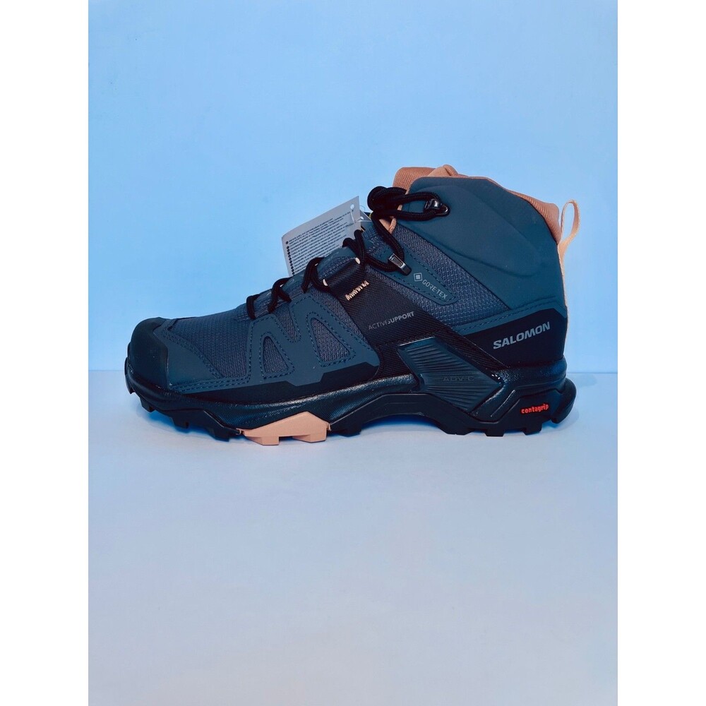 Salomon Women’s X Ultra 4 Mid GTX Hiking Boots Navy/Black/Orange Size 7 Women US
